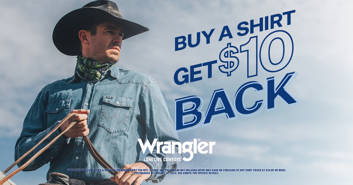 Buy a Wrangler Shirt Get $10 Back Rebate